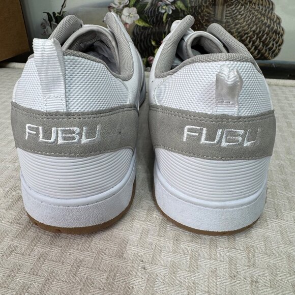 Fubu Mens Size 13 Half Court White/Gray Sneakers Leather Lace Up Low Top Comfort - Picture 2 of 7